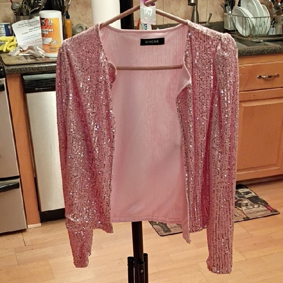 chicme Jackets & Blazers - Glamorous Pink Sequin Blazer by Chicme